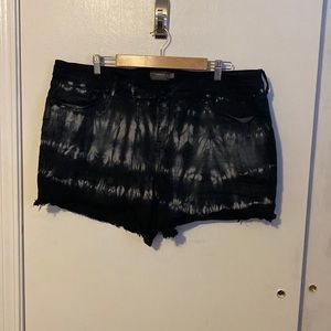 Tie Dyed Jean Shorts w/ Raw Hem